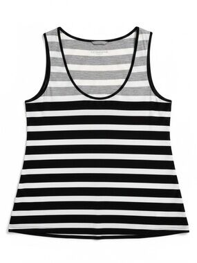Liz Claiborne weekends Sz S Black White Gray Tank Top Lightweight  | GUC